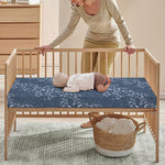Ivy Flower Denim Jeans Pattern Print Baby Crib Sheet