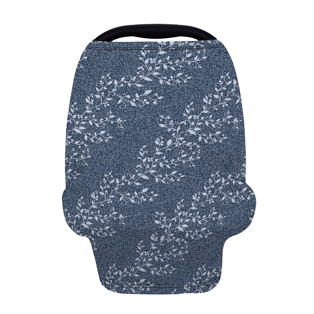 Ivy Flower Denim Jeans Pattern Print Baby Seat Cover