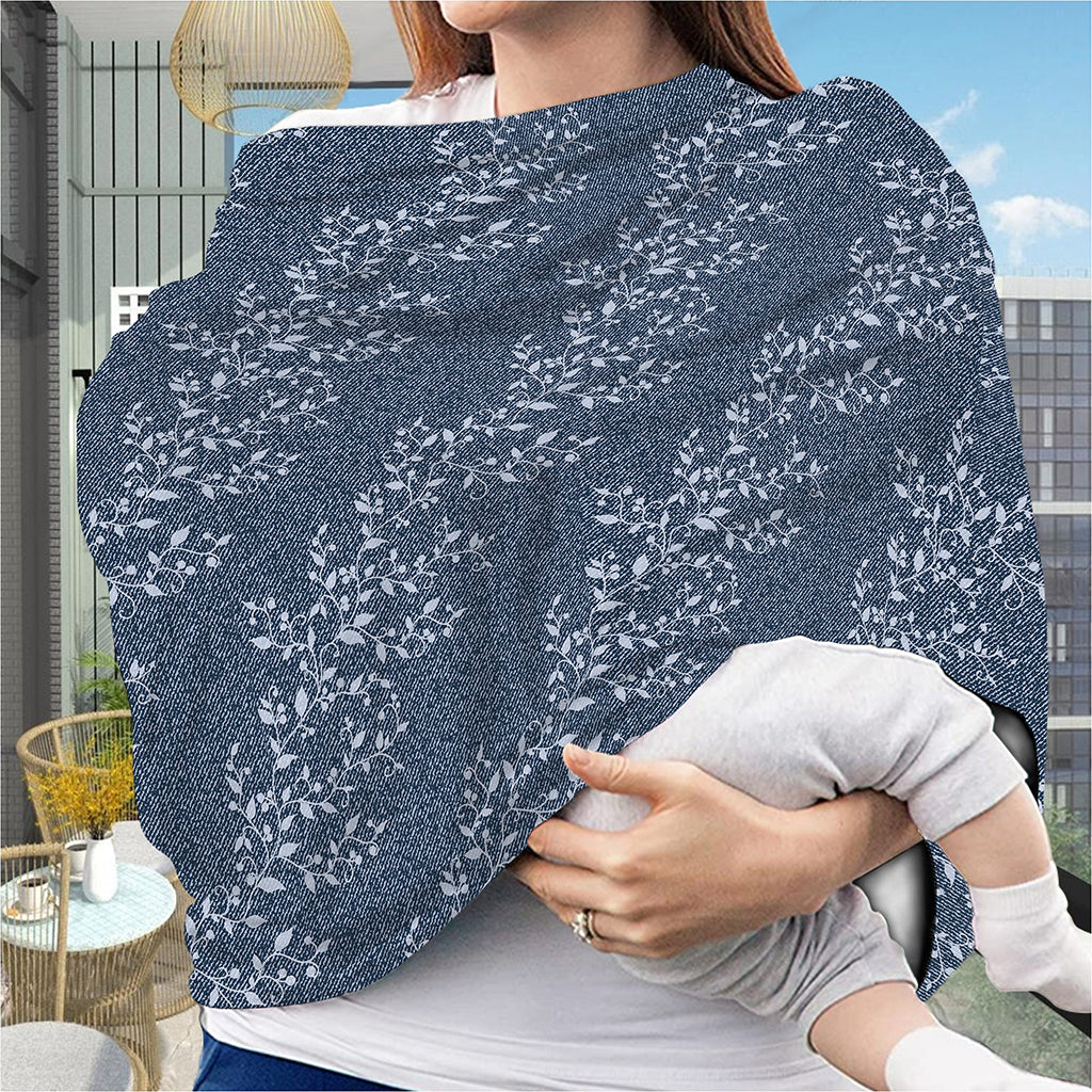 Ivy Flower Denim Jeans Pattern Print Baby Seat Cover