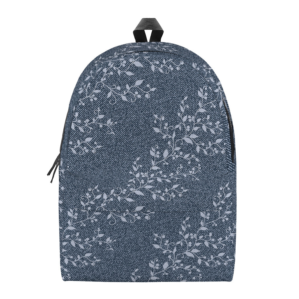 Ivy Flower Denim Jeans Pattern Print Backpack