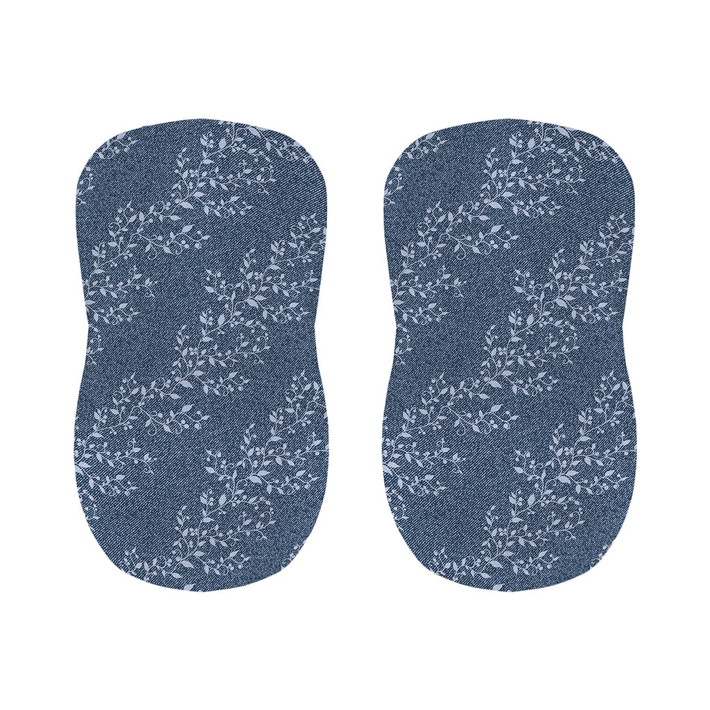 Ivy Flower Denim Jeans Pattern Print Bar Stool Covers
