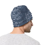 Ivy Flower Denim Jeans Pattern Print Beanie