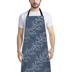 Ivy Flower Denim Jeans Pattern Print Bib Apron With Pocket