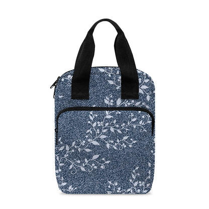 Ivy Flower Denim Jeans Pattern Print Bible Tote Bag