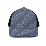 Ivy Flower Denim Jeans Pattern Print Black Mesh Trucker Cap