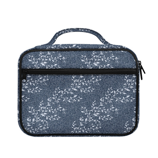 Ivy Flower Denim Jeans Pattern Print Briefcase Bible Bag