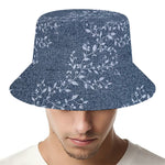Ivy Flower Denim Jeans Pattern Print Bucket Hat