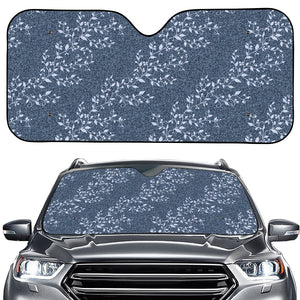 Ivy Flower Denim Jeans Pattern Print Car Windshield Sun Shade