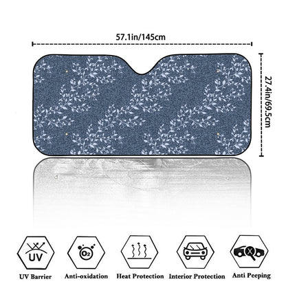Ivy Flower Denim Jeans Pattern Print Car Windshield Sun Shade