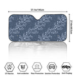 Ivy Flower Denim Jeans Pattern Print Car Windshield Sun Shade