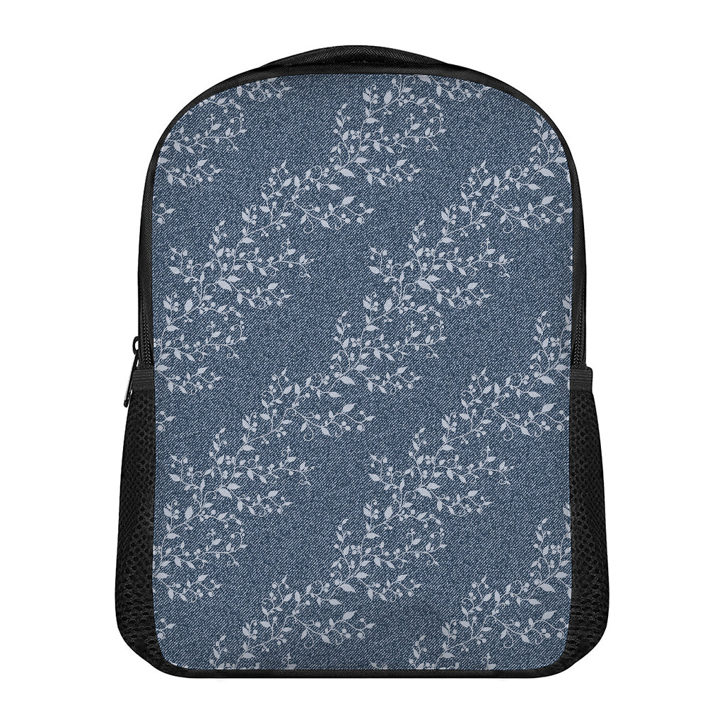 Ivy Flower Denim Jeans Pattern Print Casual Backpack