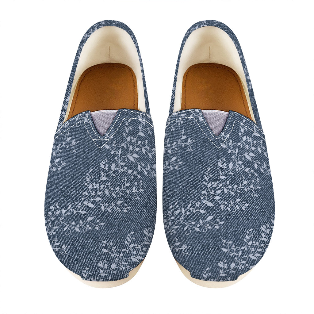 Ivy Flower Denim Jeans Pattern Print Casual Shoes