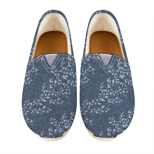 Ivy Flower Denim Jeans Pattern Print Casual Shoes