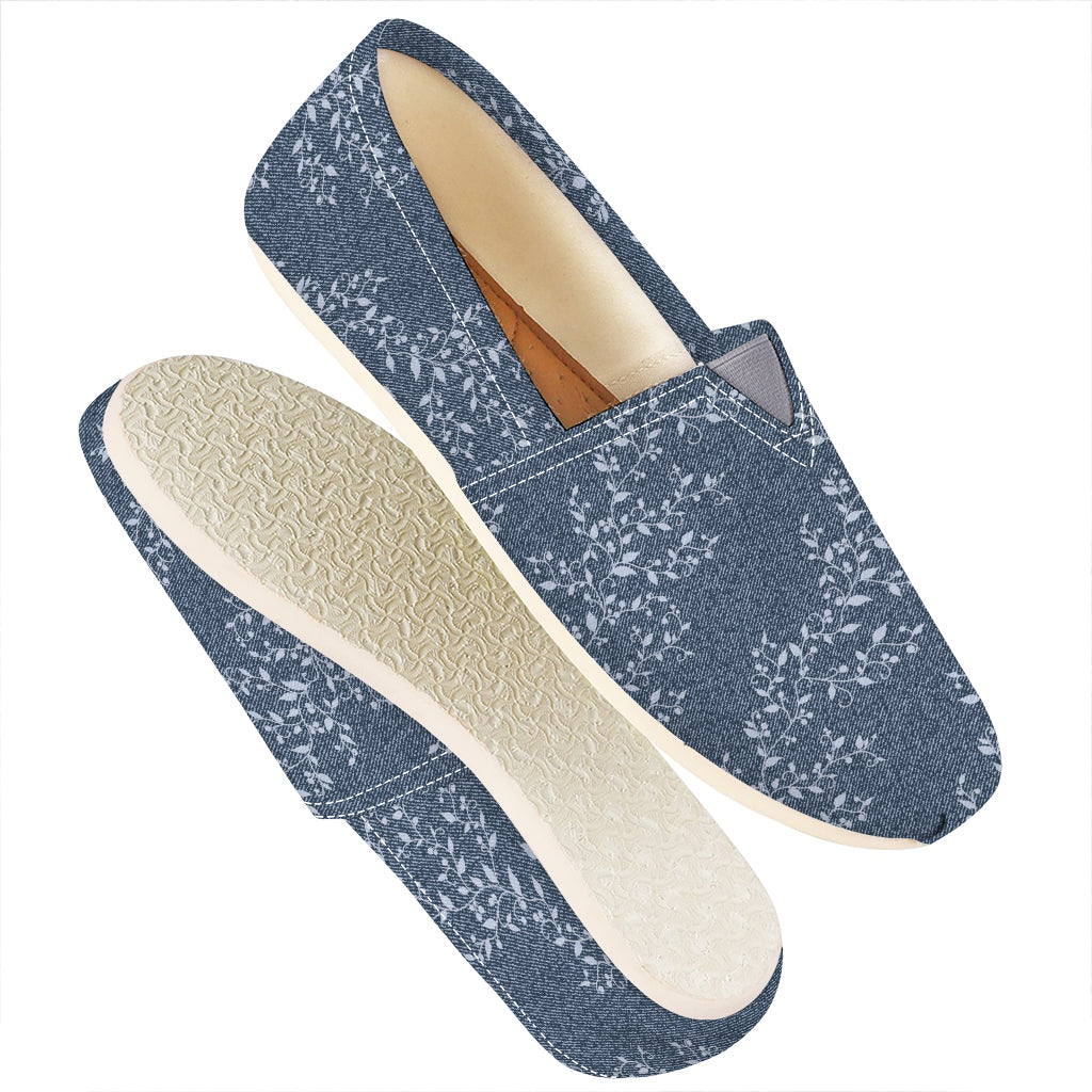 Ivy Flower Denim Jeans Pattern Print Casual Shoes