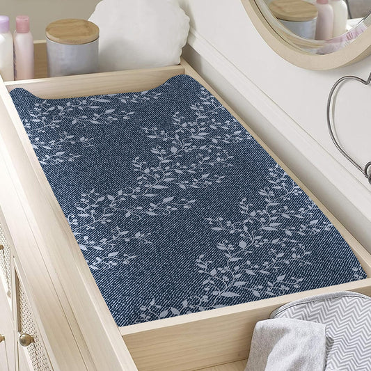 Ivy Flower Denim Jeans Pattern Print Changing Pad Cover
