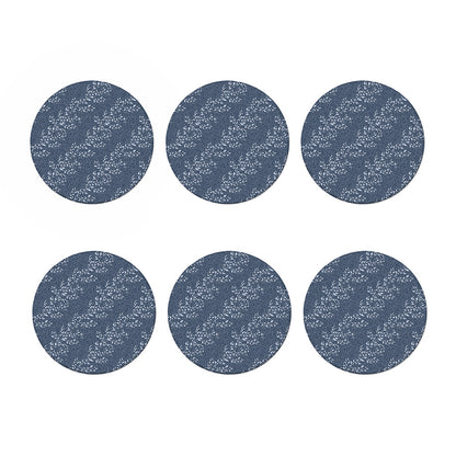 Ivy Flower Denim Jeans Pattern Print Coaster Set