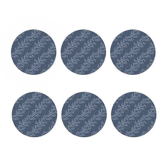Ivy Flower Denim Jeans Pattern Print Coaster Set