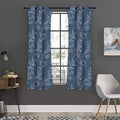 Ivy Flower Denim Jeans Pattern Print Grommet Curtain Panels