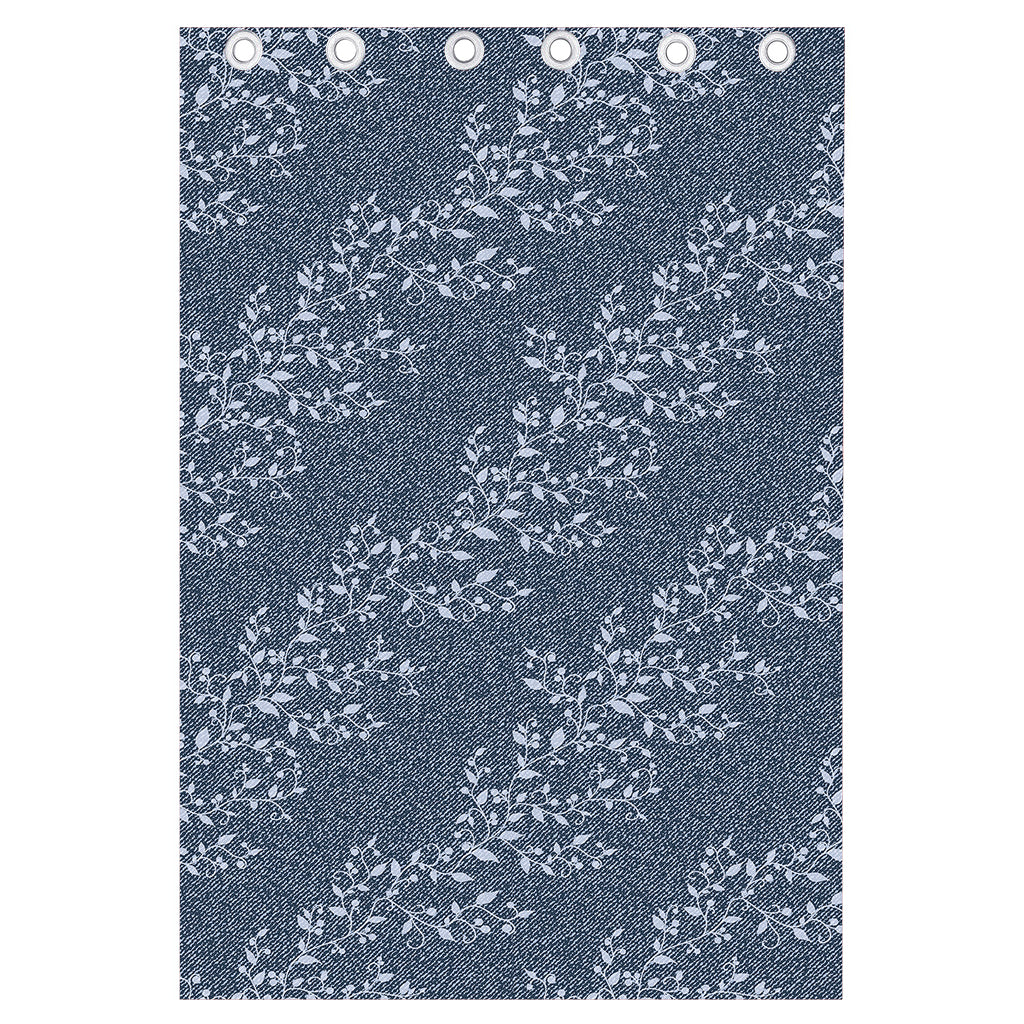 Ivy Flower Denim Jeans Pattern Print Curtain
