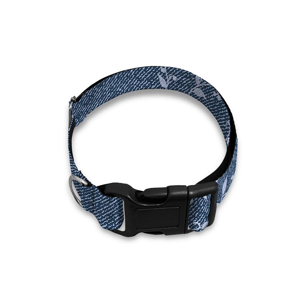 Ivy Flower Denim Jeans Pattern Print Dog Collar