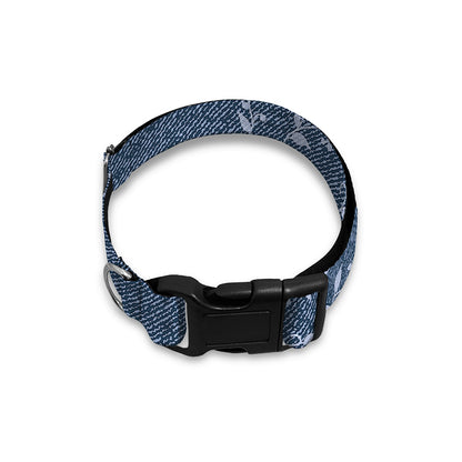 Ivy Flower Denim Jeans Pattern Print Dog Collar
