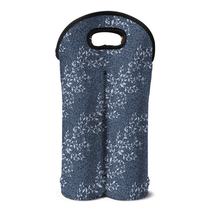 Ivy Flower Denim Jeans Pattern Print Double Neoprene Wine Tote
