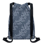 Ivy Flower Denim Jeans Pattern Print Drawstring Backpack