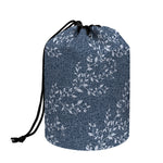 Ivy Flower Denim Jeans Pattern Print Drawstring Makeup Bag
