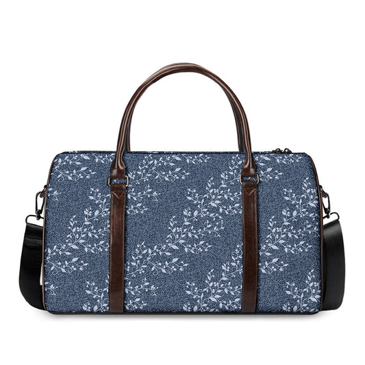 Ivy Flower Denim Jeans Pattern Print Duffle Bag
