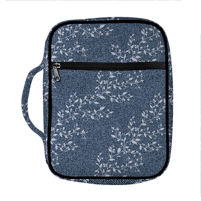 Ivy Flower Denim Jeans Pattern Print Front Pocket Bible Bag