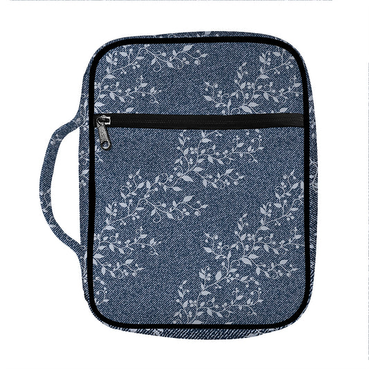 Ivy Flower Denim Jeans Pattern Print Front Pocket Bible Bag