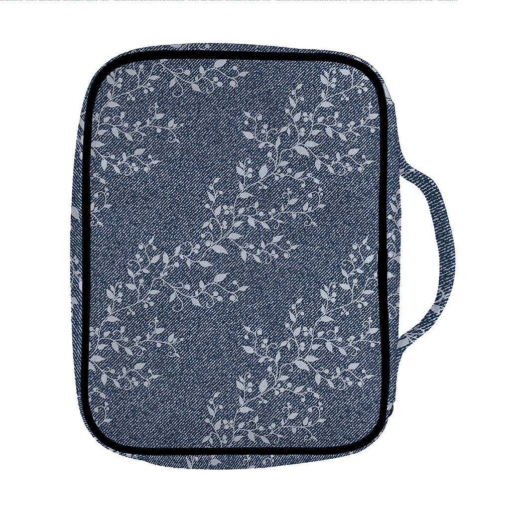 Ivy Flower Denim Jeans Pattern Print Front Pocket Bible Bag