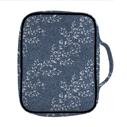 Ivy Flower Denim Jeans Pattern Print Front Pocket Bible Bag
