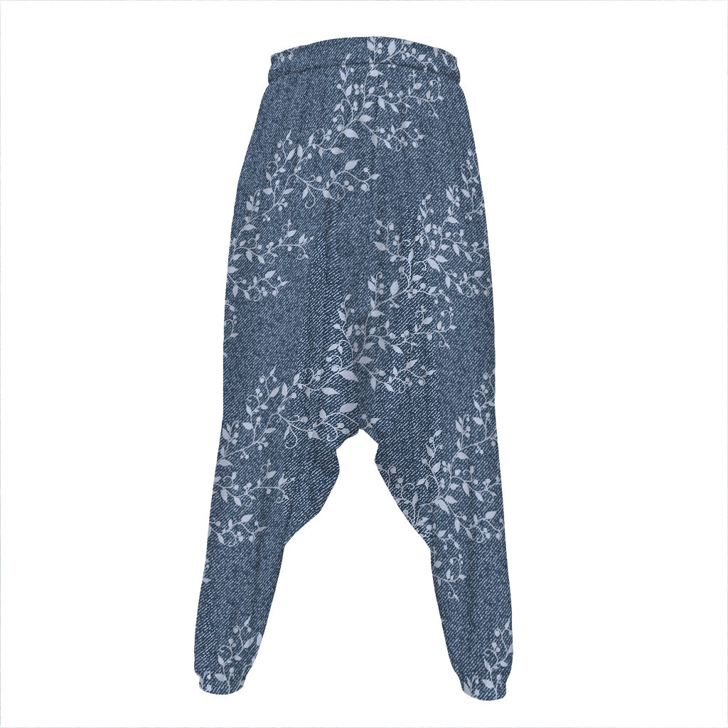 Ivy Flower Denim Jeans Pattern Print Hammer Pants