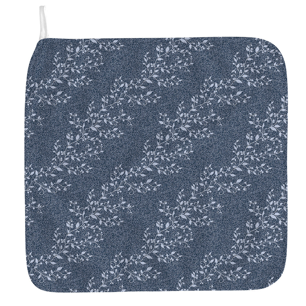 Ivy Flower Denim Jeans Pattern Print Hand Towel