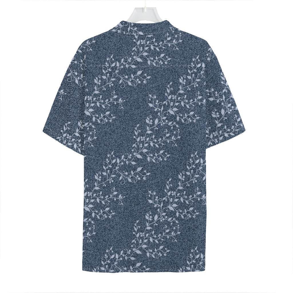 Ivy Flower Denim Jeans Pattern Print Hawaiian Shirt