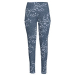 Ivy Flower Denim Jeans Pattern Print High-Waisted Pocket Leggings