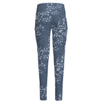 Ivy Flower Denim Jeans Pattern Print High-Waisted Pocket Leggings