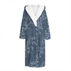 Ivy Flower Denim Jeans Pattern Print Hooded Bathrobe