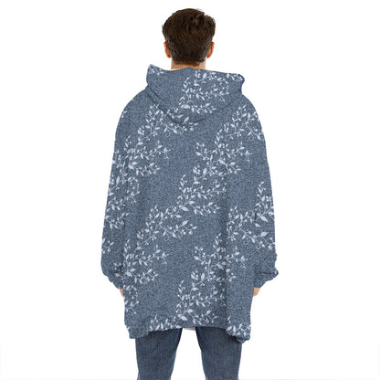 Ivy Flower Denim Jeans Pattern Print Hoodie Blanket