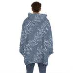 Ivy Flower Denim Jeans Pattern Print Hoodie Blanket