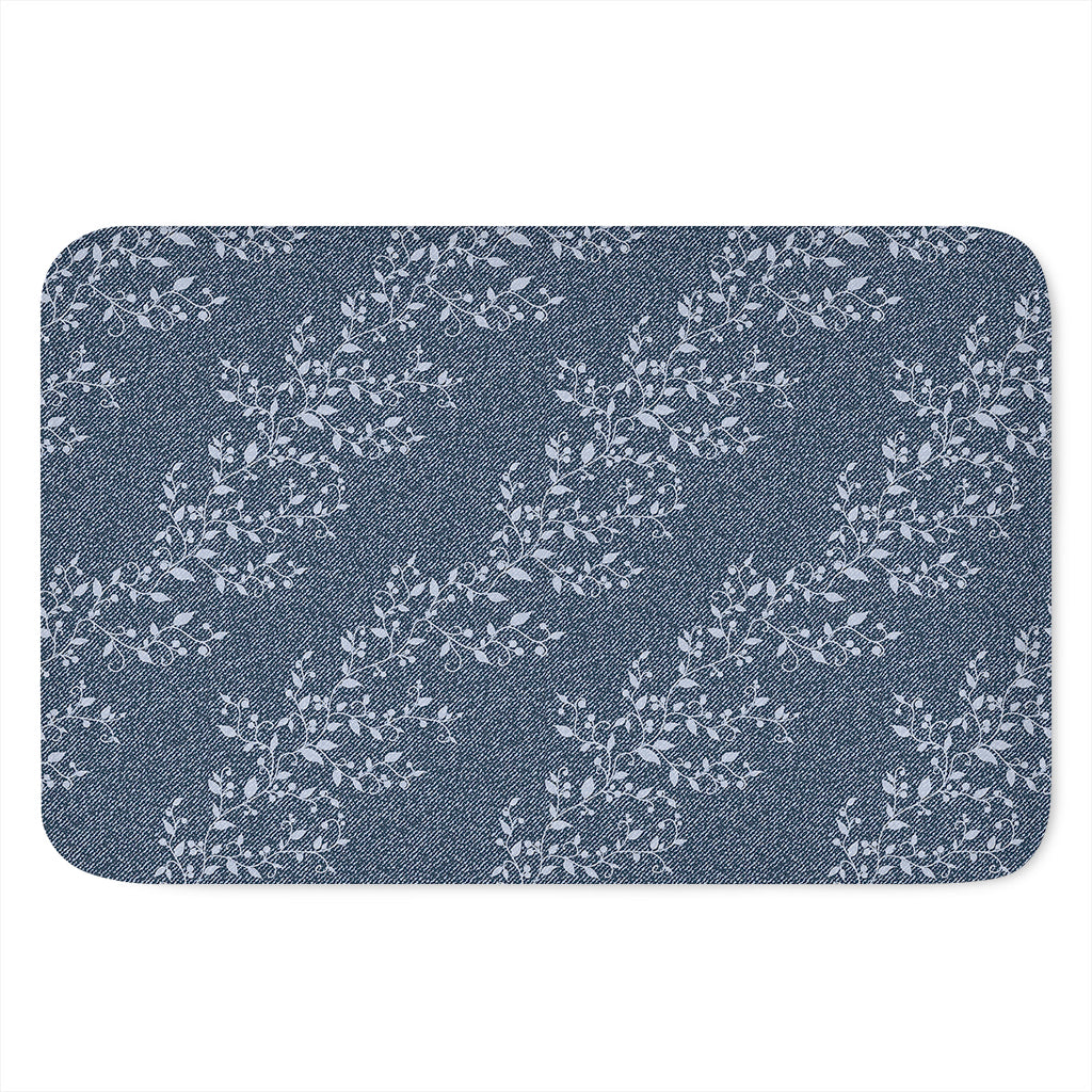Ivy Flower Denim Jeans Pattern Print Indoor Door Mat
