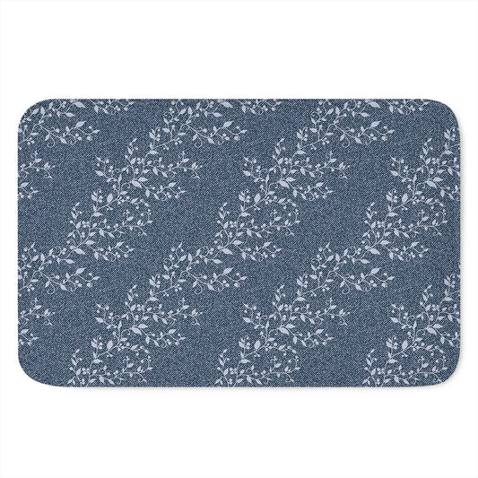 Ivy Flower Denim Jeans Pattern Print Indoor Door Mat