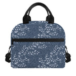 Ivy Flower Denim Jeans Pattern Print Insulated Lunch Bag