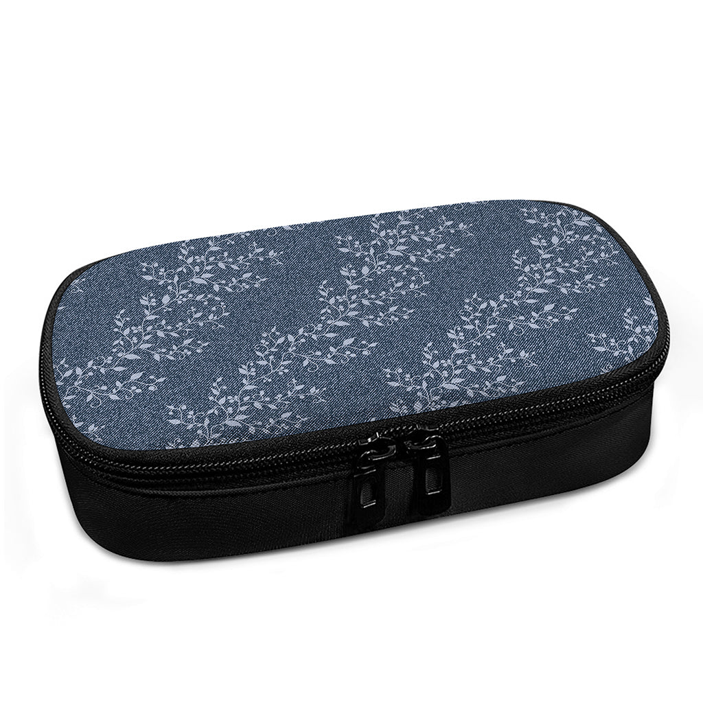 Ivy Flower Denim Jeans Pattern Print Insulin Cooler Travel Case