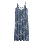 Ivy Flower Denim Jeans Pattern Print Jersey Midi Cami Dress