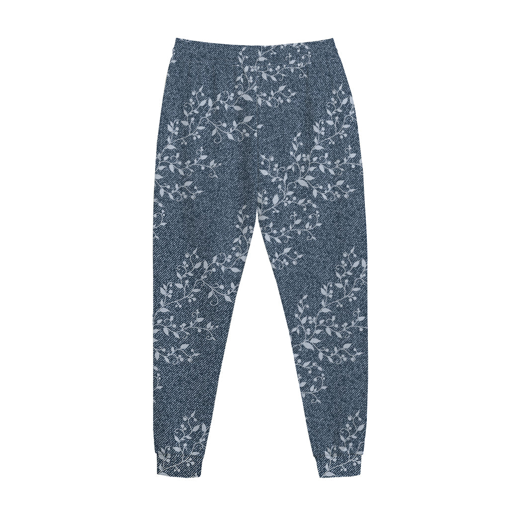 Ivy Flower Denim Jeans Pattern Print Jogger Pants