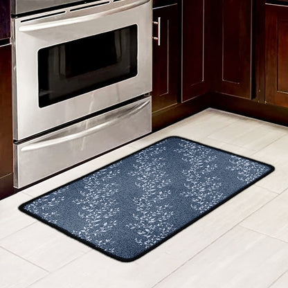 Ivy Flower Denim Jeans Pattern Print Kitchen Mat
