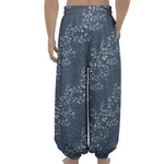 Ivy Flower Denim Jeans Pattern Print Lantern Pants