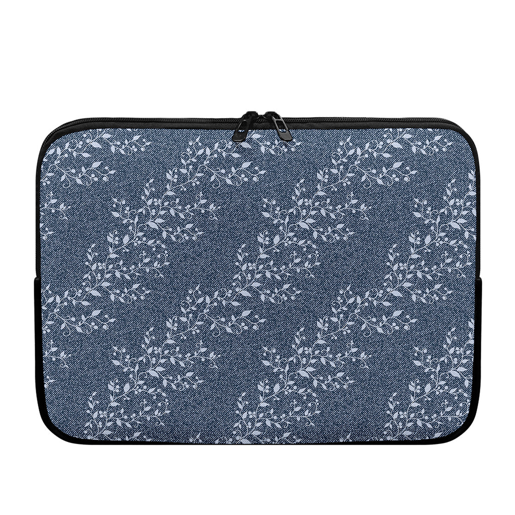 Ivy Flower Denim Jeans Pattern Print Laptop Sleeve